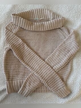 Urban Outfitters Kimchi Blue Off Shoulder Cream Knit Sweater XS